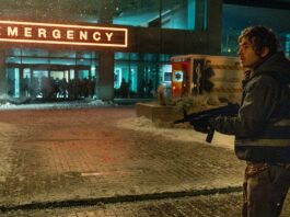 Austin Abrams as Bryan in Resident Evil, directed by Zach Cregger. Photo: Dušan Martinček. Copyright: CTMG, Inc.. All Rights Reserved.