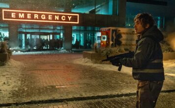 Austin Abrams as Bryan in Resident Evil, directed by Zach Cregger. Photo: Dušan Martinček. Copyright: CTMG, Inc.. All Rights Reserved.