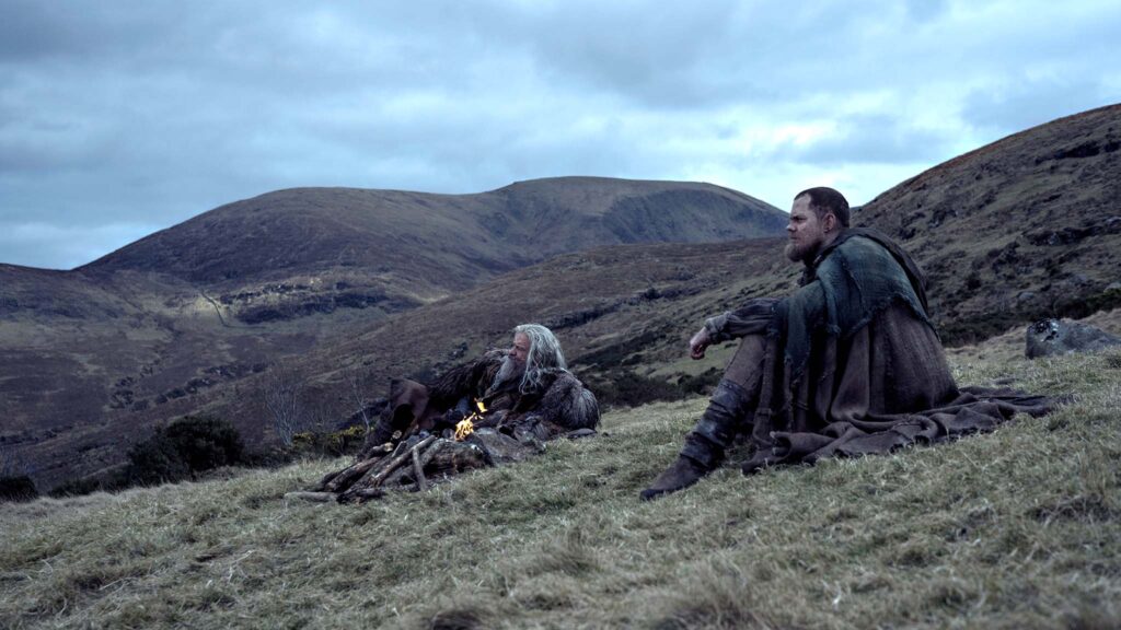 Hugh Jackman as Robin and Bill Skarsgard as Edward in The Death Of Robin Hood, directed by Michael Sarnoski. Photo: Aidan Monaghan. Copyright: DORH Holding Co LLC. All Rights Reserved.