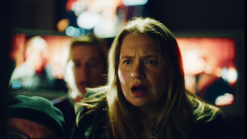 Merritt Wever as Andie Bender in Primetime, directed by Lance Oppenheim. Copyright: A24. All Rights Reserved.