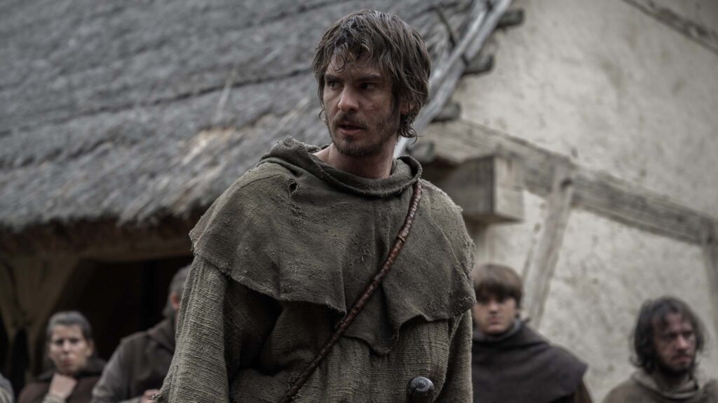Andrew Garfield as Ploughman in The Uprising, directed by Paul Greengrass. Photo: Betina La Plante. Copyright: Focus Features, LLC. All Rights Reserved.