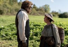 Top 3 Films of the Week 26 October 2026 Alexander Skarsgård as the Wicker Husband and Olivia Colman as the Fisherwoman in Wicker, directed by Alex Huston Fischer and Eleanor Wilson. Photo: Kristof Galgoczi Nemeth. Copyright: Black Bear. All Rights Reserved.