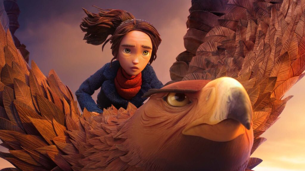 Prue McKeel (voiced by Peyton Elizabeth Lee) takes flight in Wildwood, directed by Travis Knight. Copyright: Laika/Black Bear. All Rights Reserved.