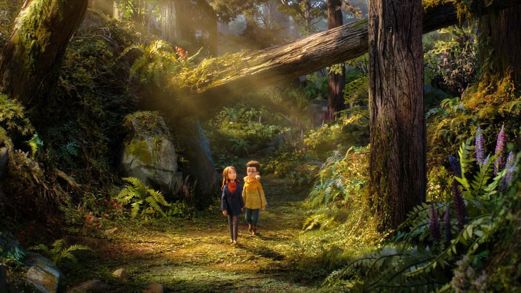 Prue McKeel (voiced by Peyton Elizabeth Lee) and Curtis (Jacob Tremblay) in Wildwood, directed by Travis Knight. Copyright: Laika/Black Bear. All Rights Reserved.